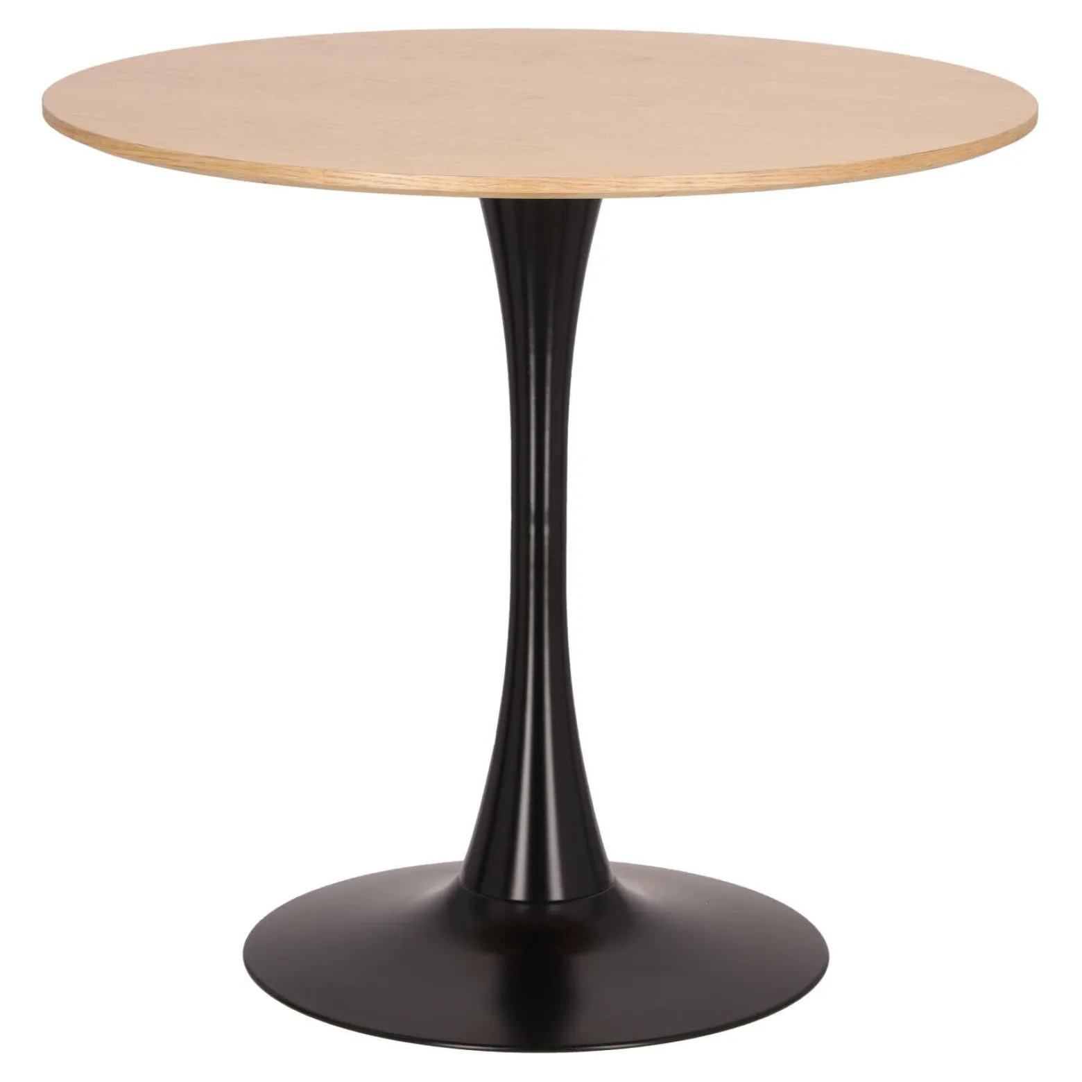 STÓŁ OKRĄGŁY Simplet Skinny dąb/czarny 80cm Z MDF W OKLEINIE