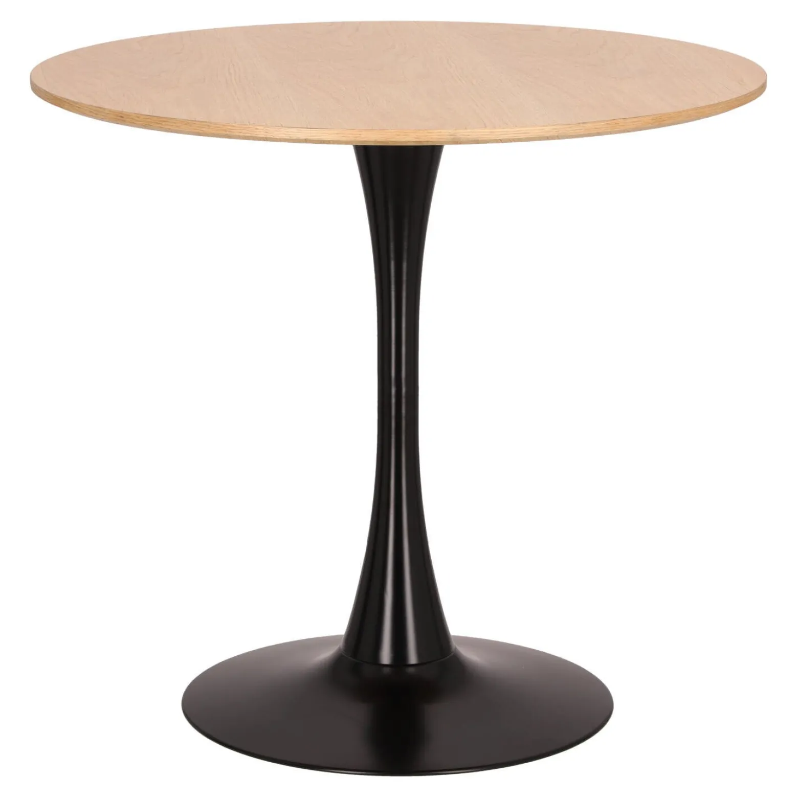 STÓŁ OKRĄGŁY Simplet Skinny dąb/czarny 80cm Z MDF W OKLEINIE