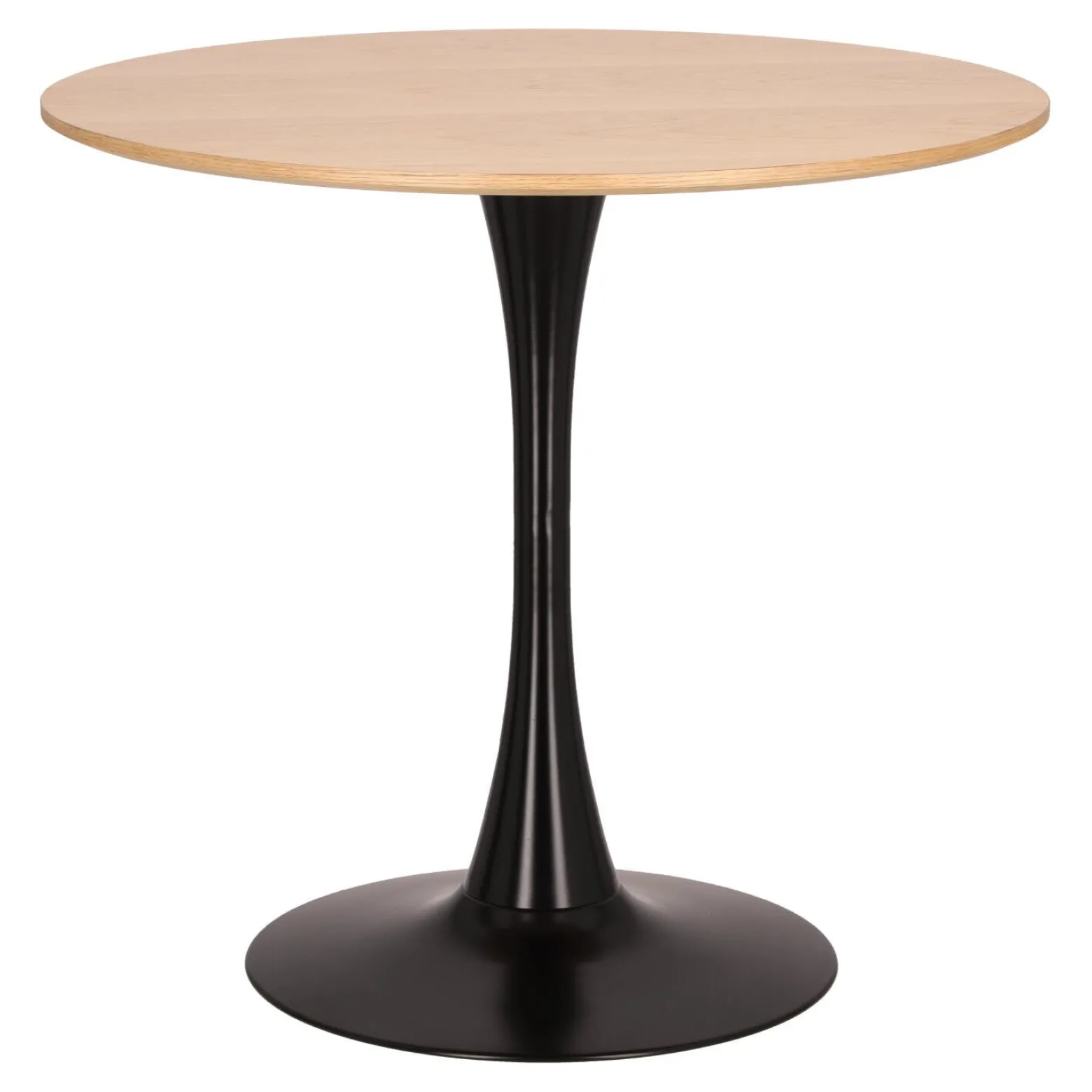 STÓŁ OKRĄGŁY Simplet Skinny dąb/czarny 80cm Z MDF W OKLEINIE
