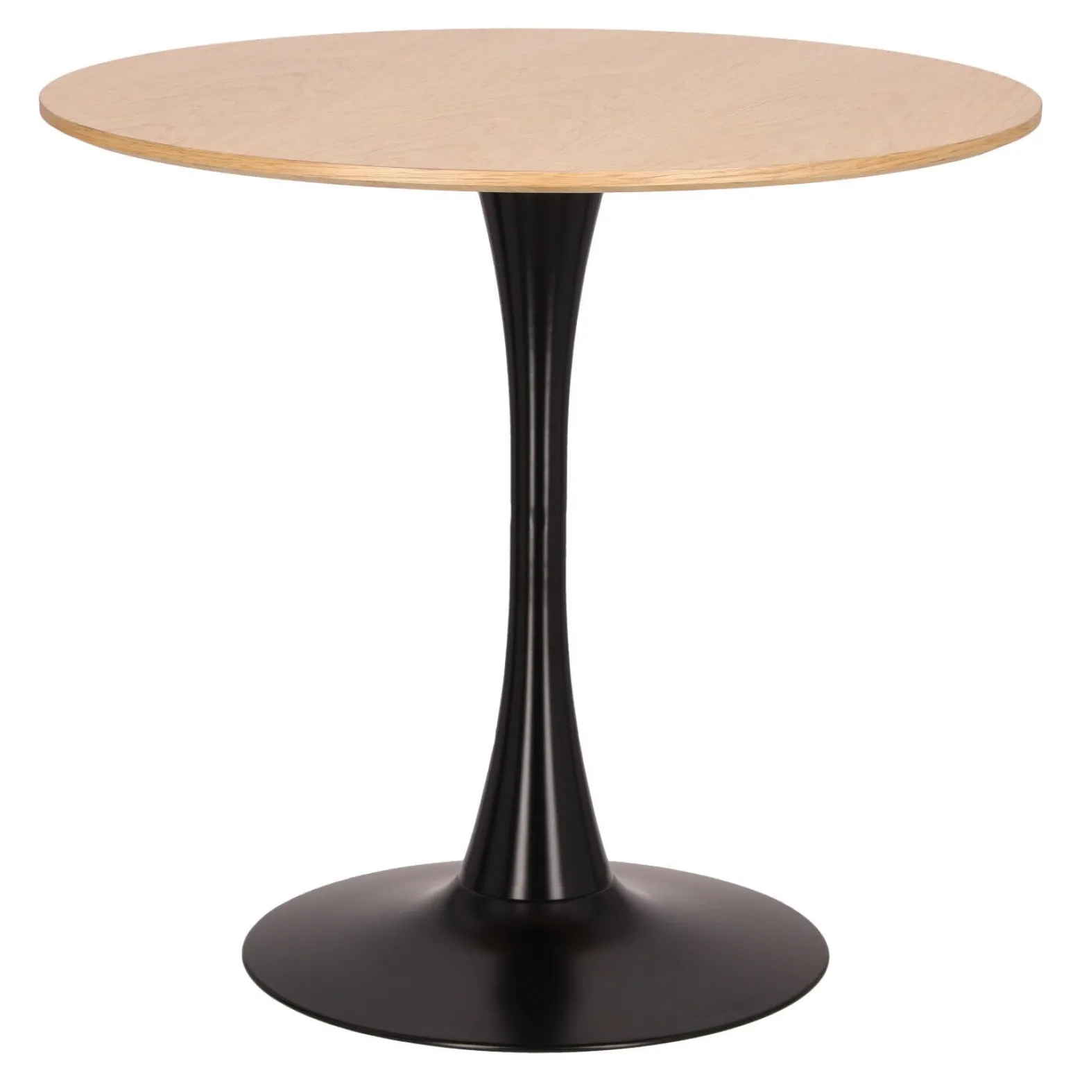 STÓŁ OKRĄGŁY Simplet Skinny dąb/czarny 80cm Z MDF W OKLEINIE