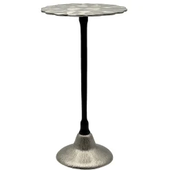 Stolik boczny aluminiowy, stolik pomocniczy metalowy, do salonu dekoracyjny