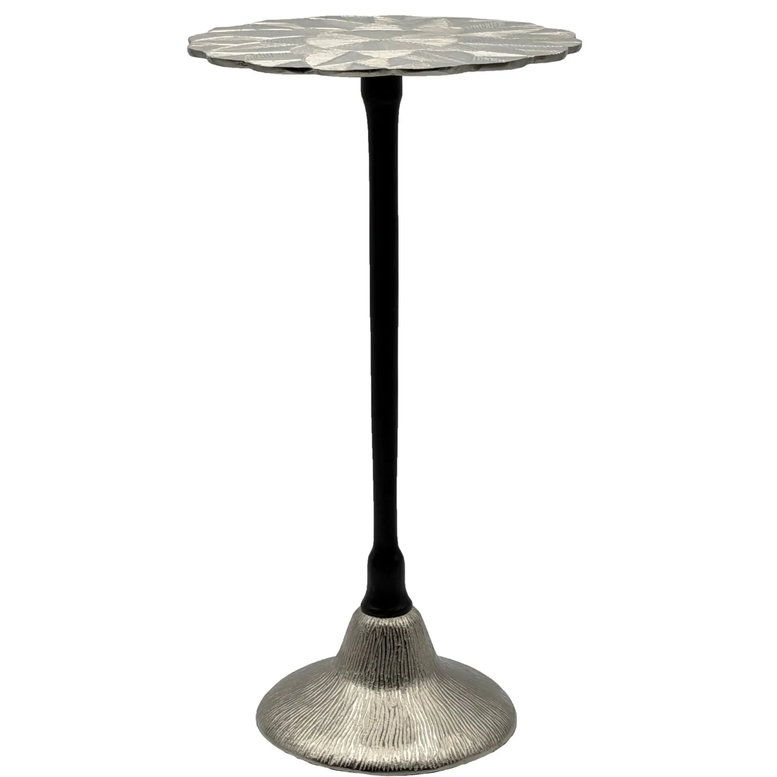 Stolik boczny aluminiowy, stolik pomocniczy metalowy, do salonu dekoracyjny