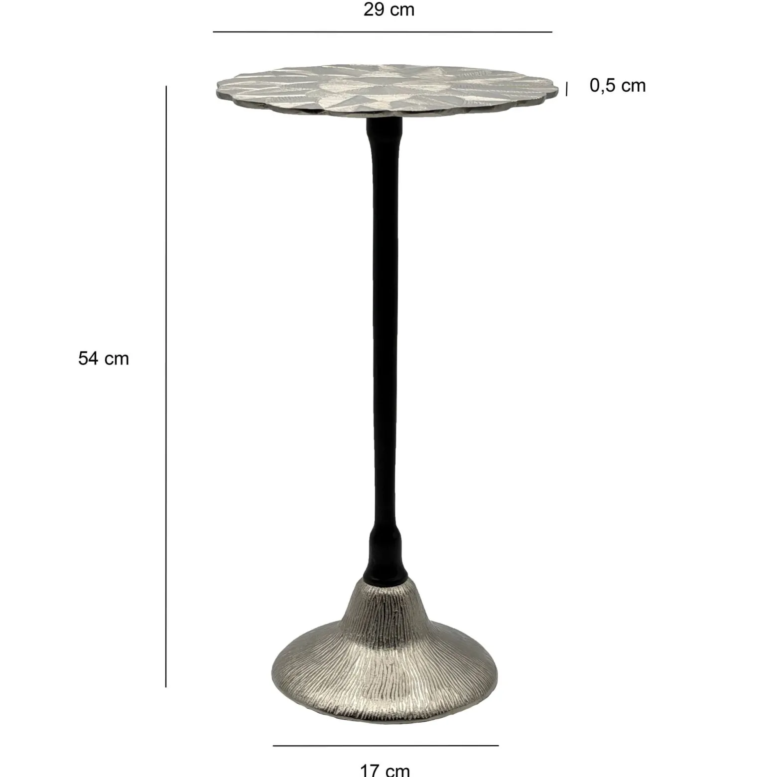 Stolik boczny aluminiowy, stolik pomocniczy metalowy, do salonu dekoracyjny