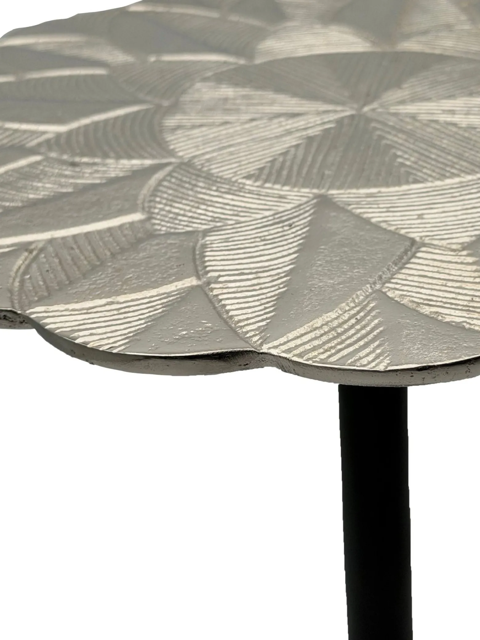 Stolik boczny aluminiowy, stolik pomocniczy metalowy, do salonu dekoracyjny