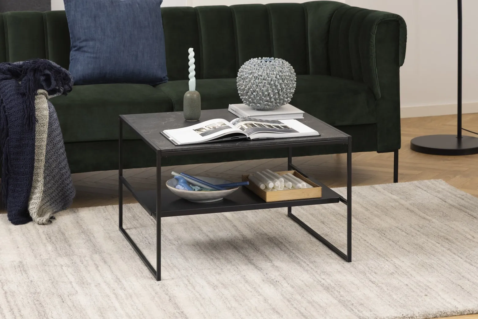 Stolik Bolland Black Marble 70x70 cm