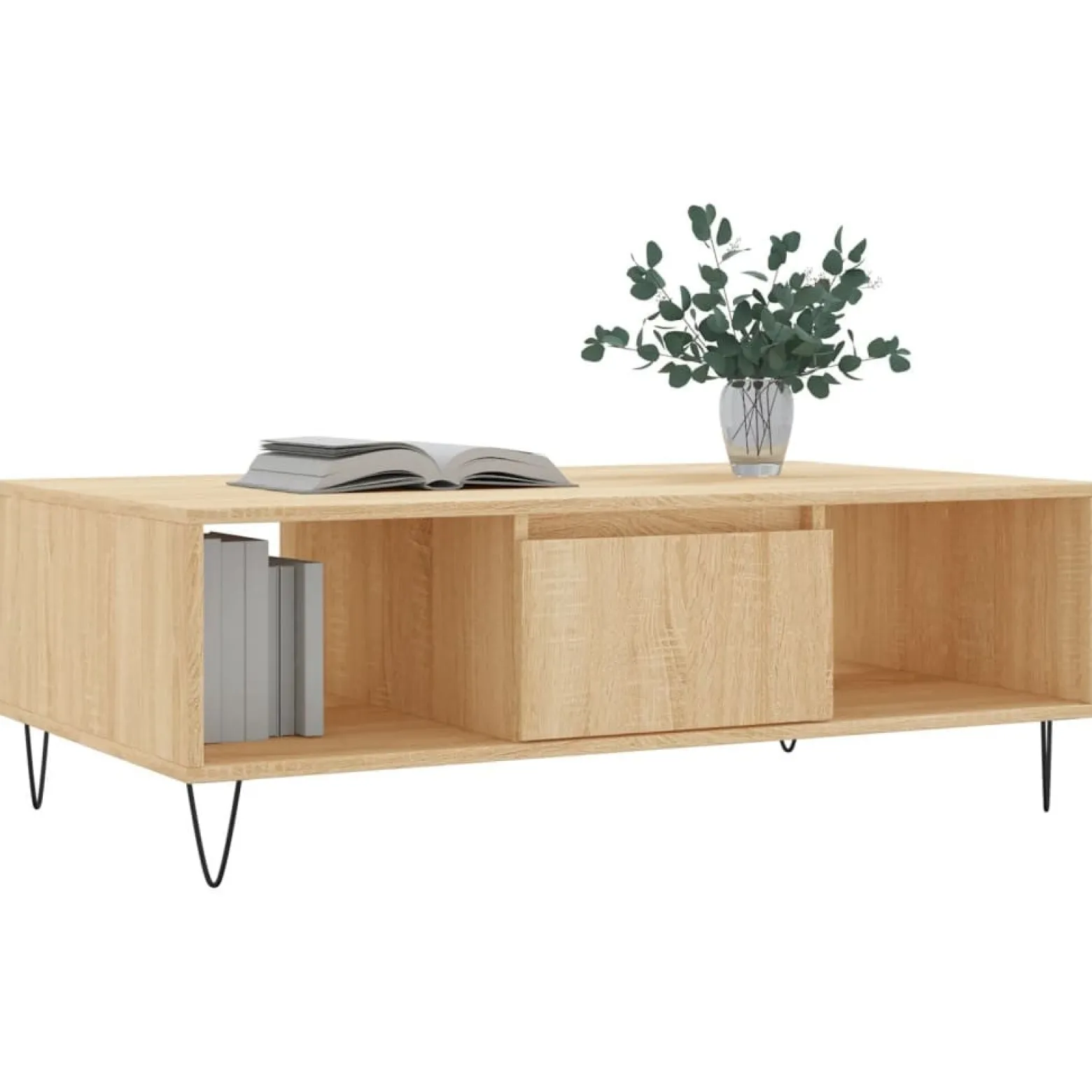Stolik Kawowy Ława Stół Brązowy 104x60x35 Przegrody Do Salonu Do Pokoju