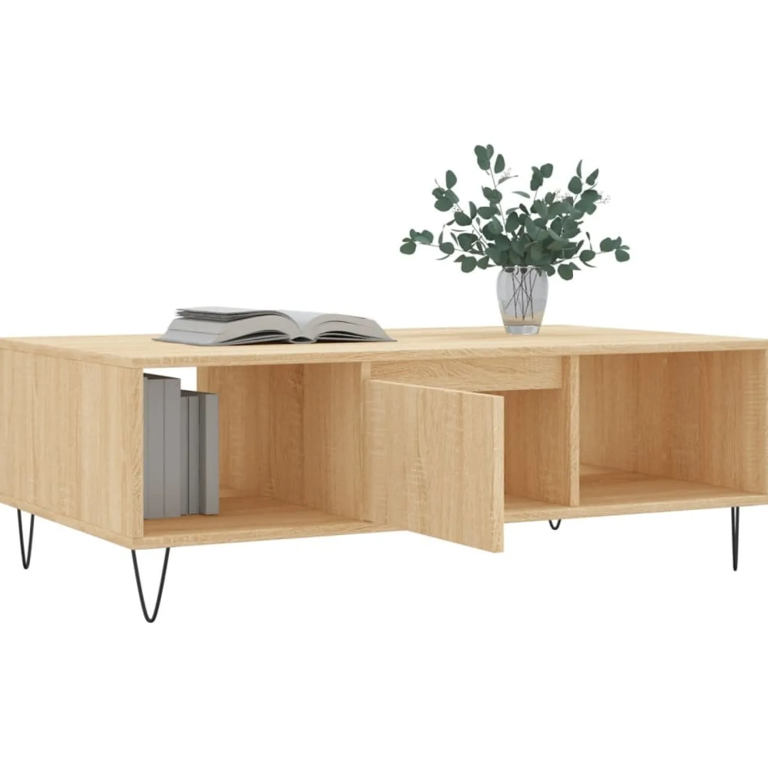 Stolik Kawowy Ława Stół Brązowy 104x60x35 Przegrody Do Salonu Do Pokoju