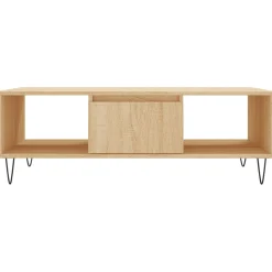 Stolik Kawowy Ława Stół Brązowy 104x60x35 Przegrody Do Salonu Do Pokoju