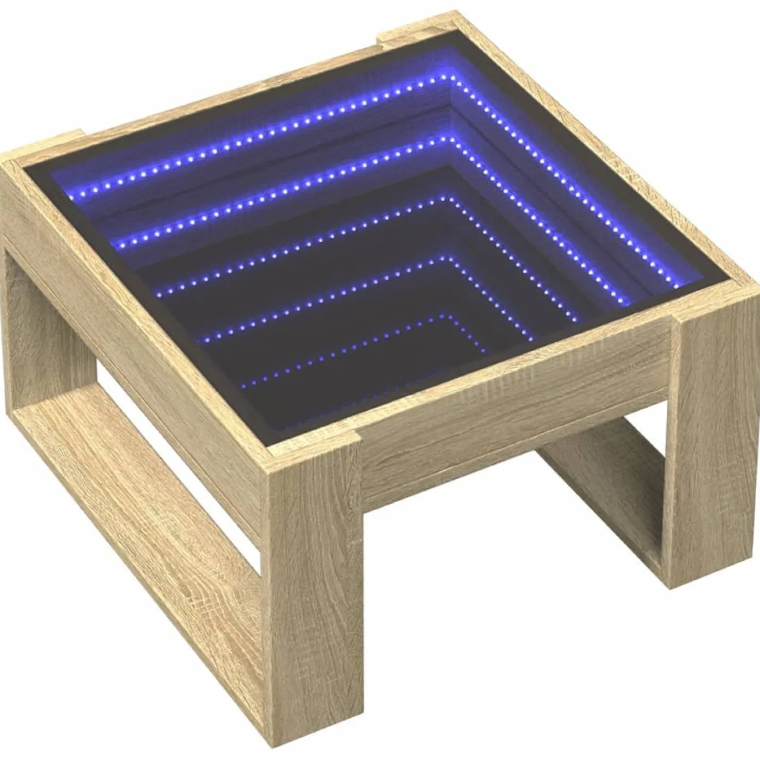 Stolik Kawowy Ława Stół Brązowy50x53x30 Oświetlenie Led Do Salonu Do Pokoju