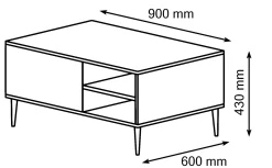Stolik kawowy PETRA 90x60 kaszmir