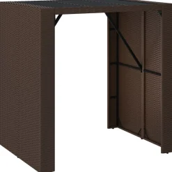 Stolik barowy ze szklanym blatem Brąz 105 x 80 x 110 cm Technorattan vidaXL