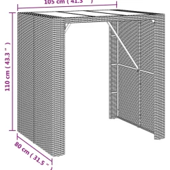 Stolik barowy ze szklanym blatem Brąz 105 x 80 x 110 cm Technorattan vidaXL