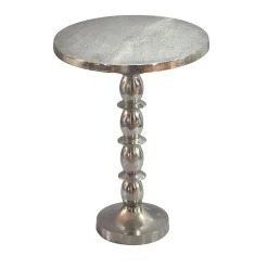 Stolik boczny Alu Srebrny 40cm Metalowy Stolik kawowy Stolik do salonu Stół