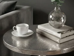 Stolik boczny Alu Srebrny 40cm Metalowy Stolik kawowy Stolik do salonu Stół