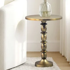 Stolik boczny Alu Złoty 40cm Metalowy Stolik kawowy Stolik do salonu