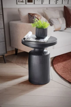 Stolik boczny FineBuy metalowy czarny
