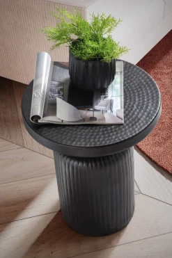 Stolik boczny FineBuy metalowy czarny