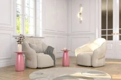 Stolik drewniany różne kolory Baobab 44, pudrowy róż
