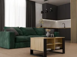 Stolik kawowy ława Modern 4P dąb artisan czerń