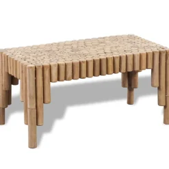 Stolik Kawowy Ława Stół Bambusowy 70x35x35 Do Salonu Do Pokoju