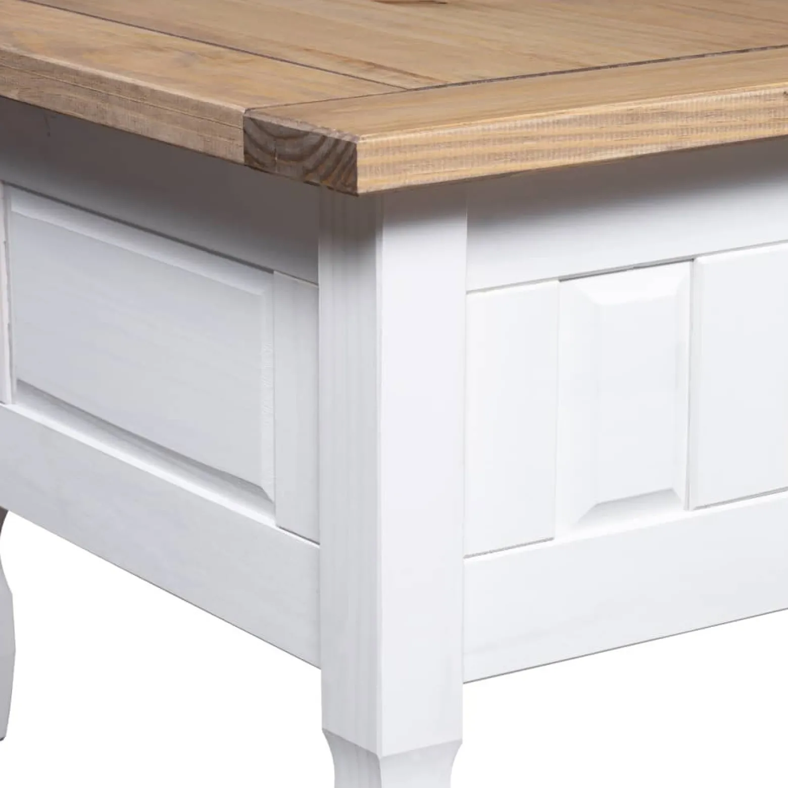 Stolik Kawowy Ława Stół Biały Drewniany 100x55x44 Szuflada Do Salonu