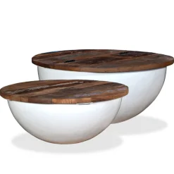 Stolik Kawowy Ława Stół Biały Drewniany 60x27.50x21 Ukryty Schowek