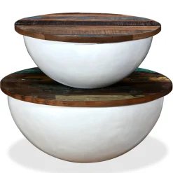 Stolik Kawowy Ława Stół Biały Drewniany 60x27.50x21 Ukryty Schowek