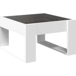Stolik Kawowy Ława Stół Biały 50x53x30 Oświetlenie Led Do Salonu Do Pokoju