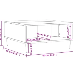 Stolik Kawowy Ława Stół Biały 60x60x30 Przegrody Do Salonu Do Pokoju