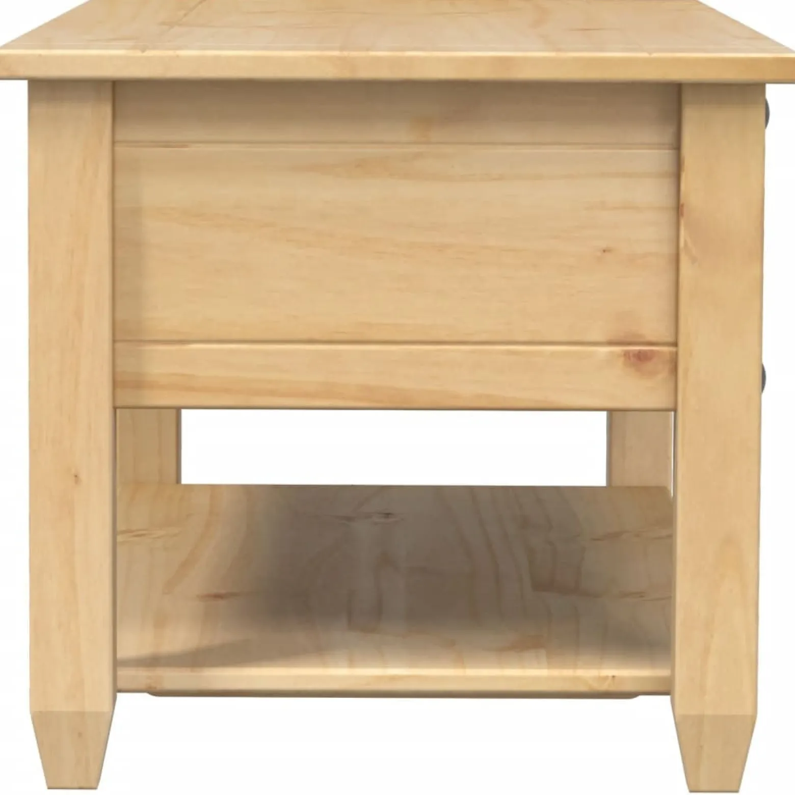 Stolik Kawowy Ława Stół Brązowy Drewniany 100x48x45 Szuflady Półka