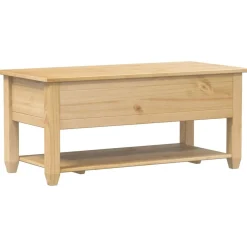 Stolik Kawowy Ława Stół Brązowy Drewniany 100x48x45 Szuflady Półka