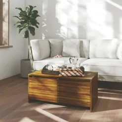 Stolik Kawowy Ława Stół Brązowy 90x50x41.5 Do Salonu Do Pokoju