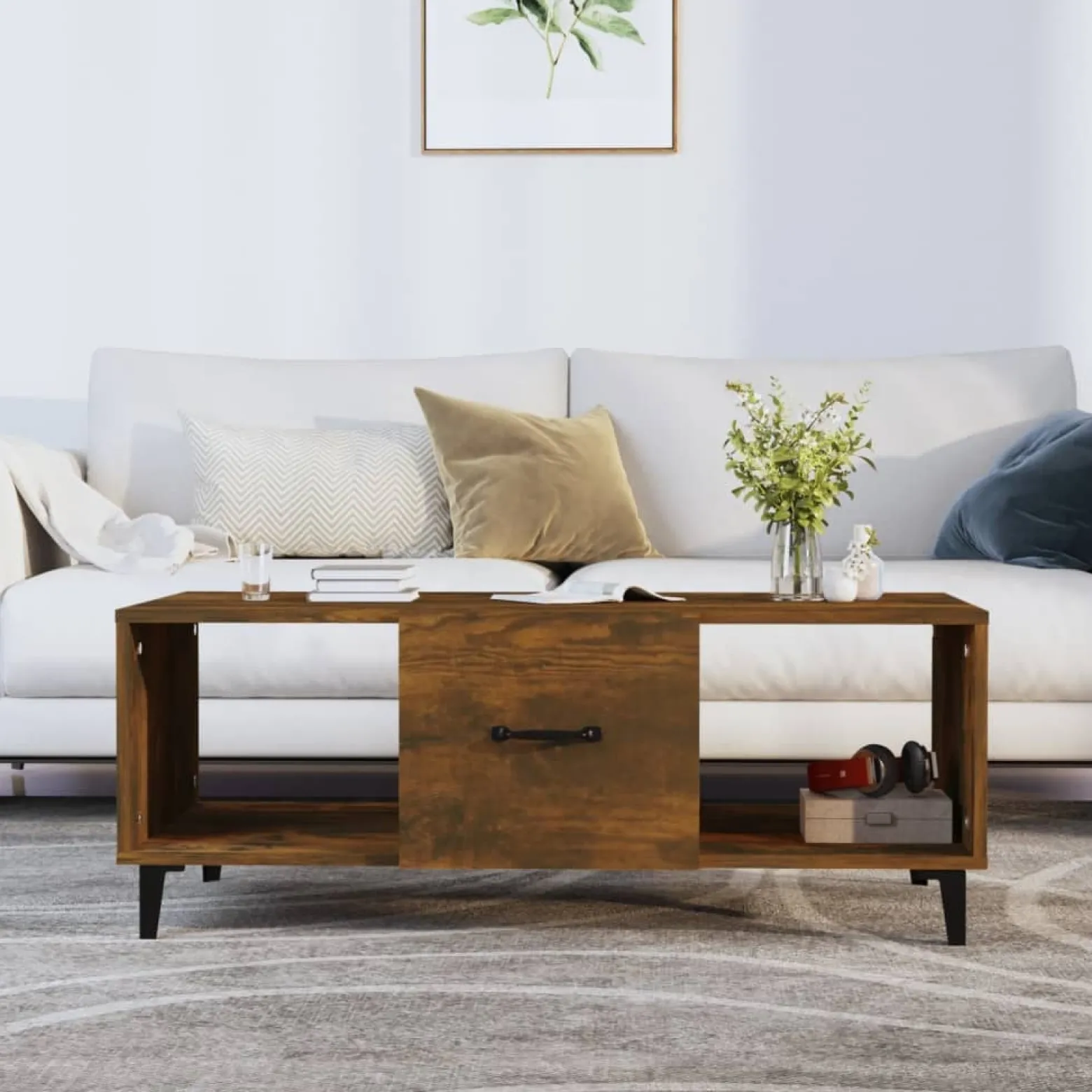 Stolik Kawowy Ława Stół Brązowy 102x50x40 Komory Do Salonu Do Pokoju