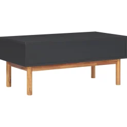 Stolik Kawowy Ława Stół Czarny 90x50x40 Szuflady Do Salonu Do Pokoju