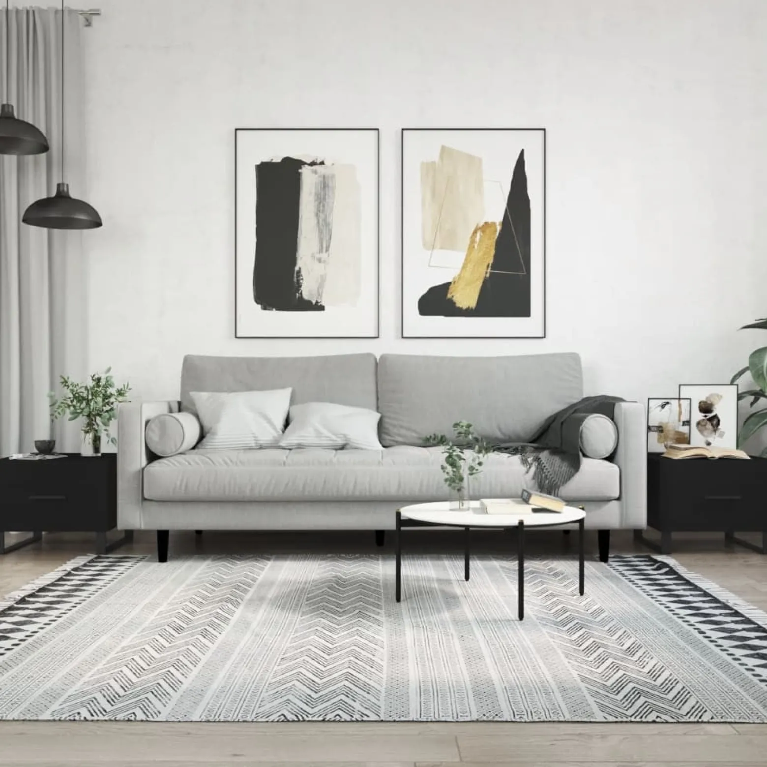 Stolik Kawowy Ława Stół Czarny 50x50x40 Szuflady Do Salonu Do Pokoju
