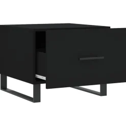 Stolik Kawowy Ława Stół Czarny 50x50x40 Szuflady Do Salonu Do Pokoju