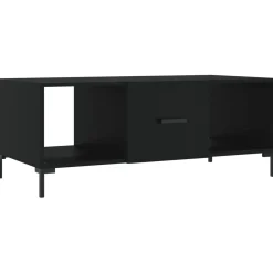 Stolik Kawowy Ława Stół Czarny 102x50x40 Drzwiczki Do Salonu Do Pokoju
