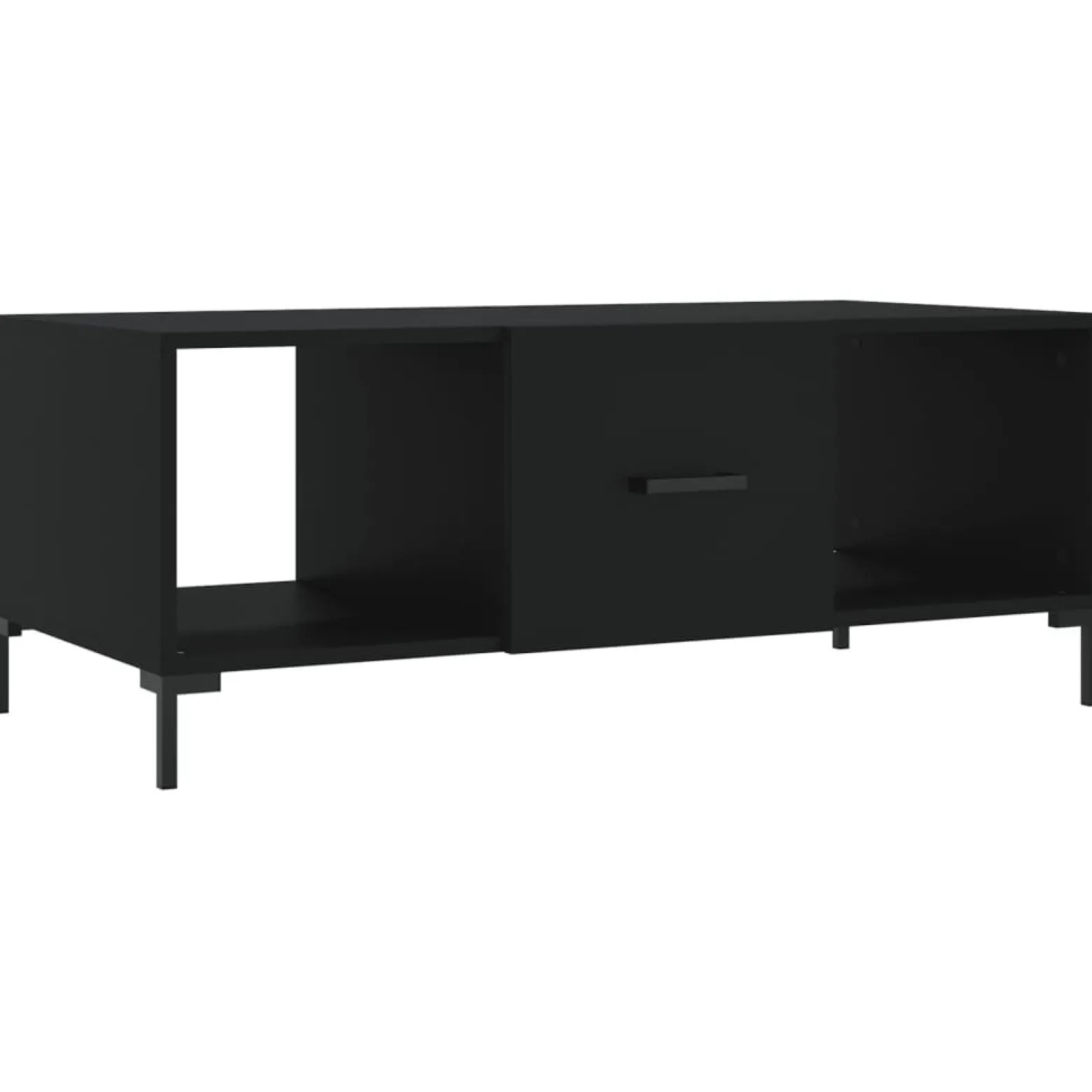 Stolik Kawowy Ława Stół Czarny 102x50x40 Drzwiczki Do Salonu Do Pokoju