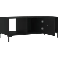 Stolik Kawowy Ława Stół Czarny 102x50x40 Drzwiczki Do Salonu Do Pokoju