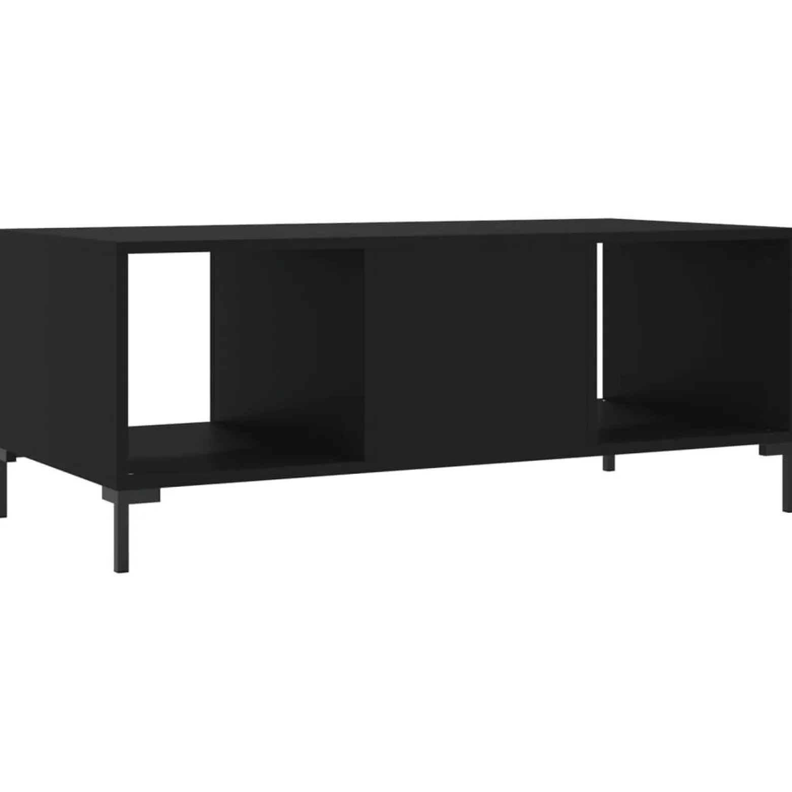 Stolik Kawowy Ława Stół Czarny 102x50x40 Drzwiczki Do Salonu Do Pokoju