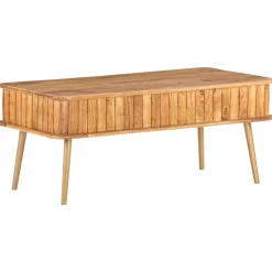 Stolik Kawowy Ława Stół Miodowy Drewniany 100x50x40 Szuflada Do Salonu