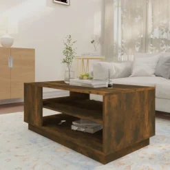 Stolik Kawowy Ława Stół Przydymiony 102x55x43 Półka Do Salonu Do Pokoju