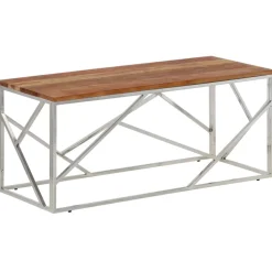 Stolik Kawowy Ława Stół Srebrny 110x45x45 Do Salonu Do Pokoju