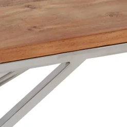 Stolik Kawowy Ława Stół Srebrny 110x45x45 Do Salonu Do Pokoju