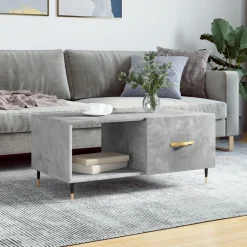 Stolik Kawowy Ława Stół Szary 90x50x40 Drzwiczki Do Salonu Do Pokoju