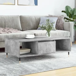 Stolik Kawowy Ława Stół Szary 104x60x35 Przegrody Do Salonu Do Pokoju