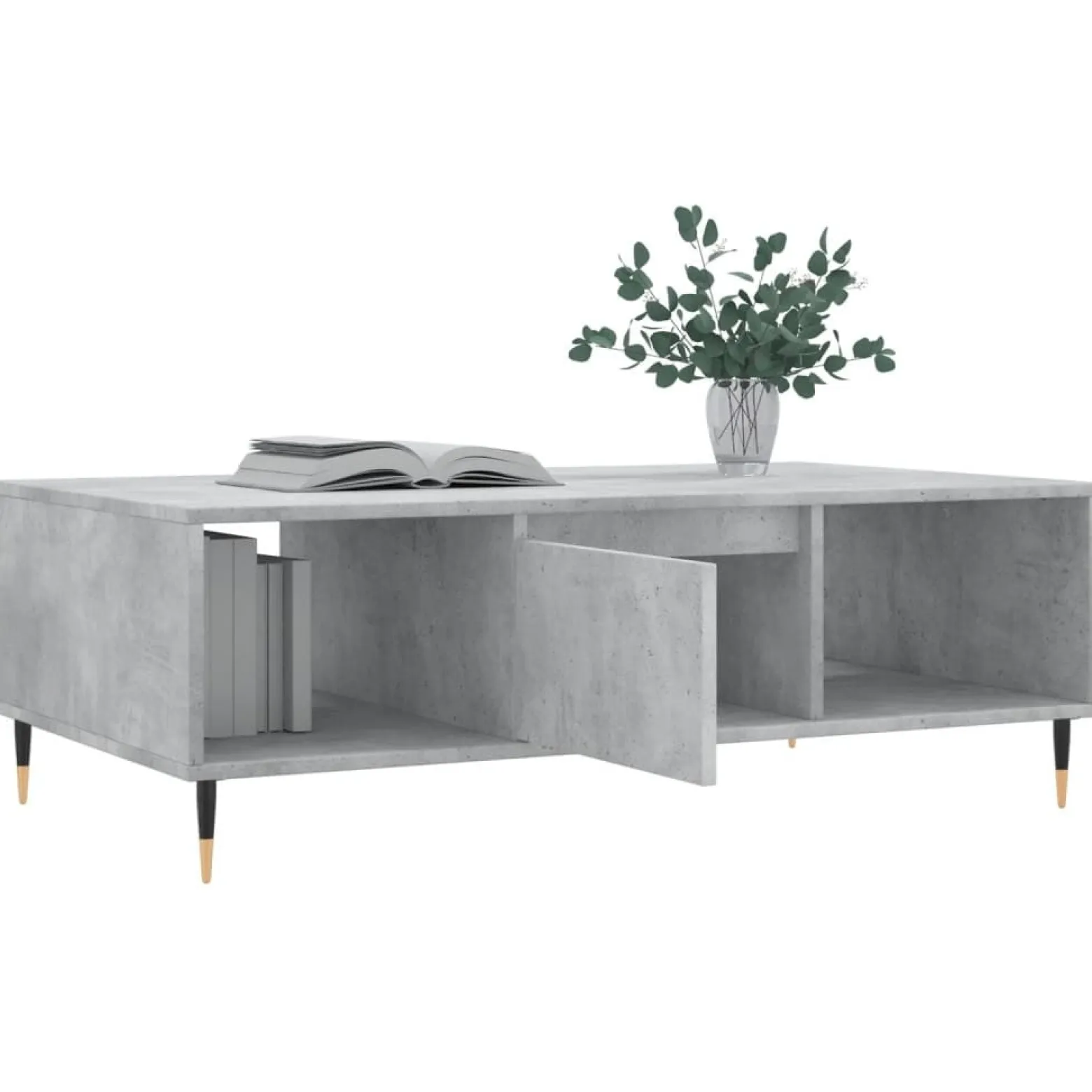 Stolik Kawowy Ława Stół Szary 104x60x35 Przegrody Do Salonu Do Pokoju