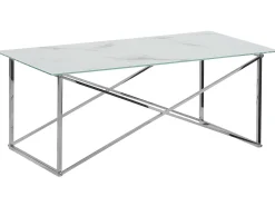 Stolik kawowy ława 50 x 100 cm marmur biały