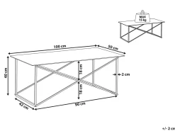 Stolik kawowy ława 50 x 100 cm marmur biały