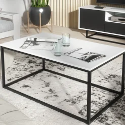 Stolik Kawowy 100cm Loft ONE FURNITURE Laminat Biały